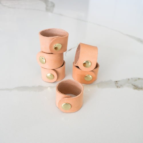 Leather Napkin Rings: Set of 6 - Marley's Monsters
