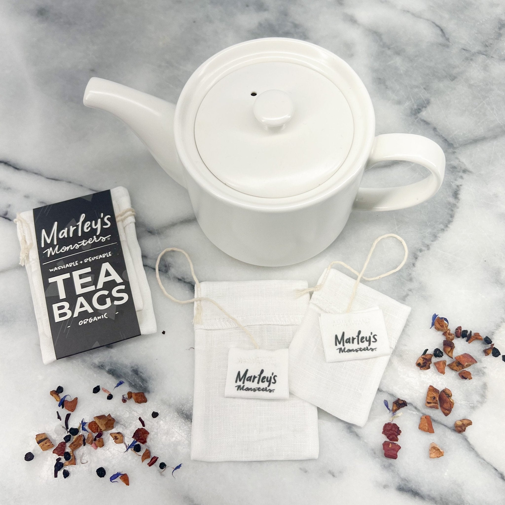 Organic Reusable Tea Bags: Set of 2 - Marley&#39;s Monsters