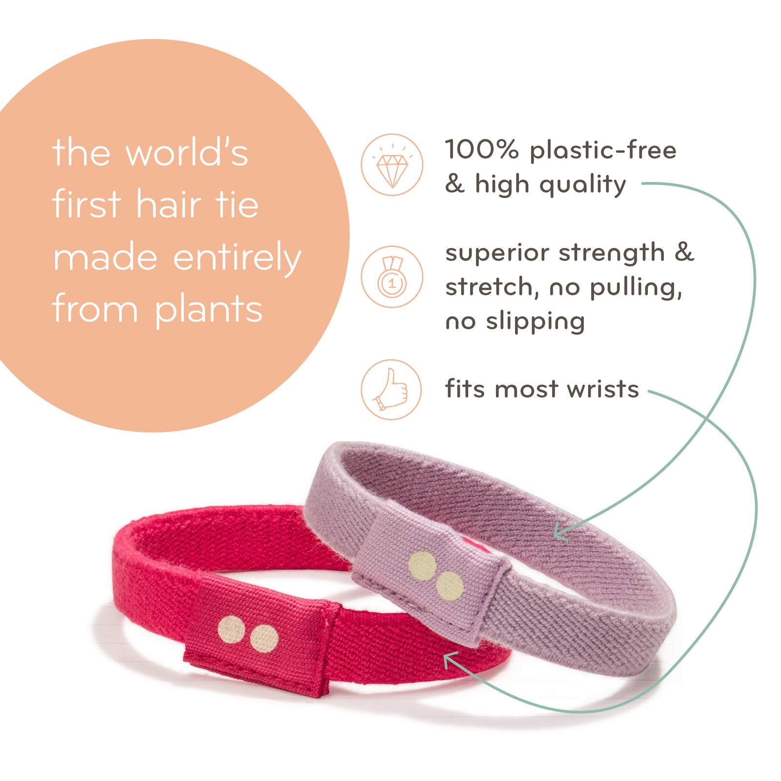 Plastic Free Hair Ties: 5 Pack - Marley's Monsters