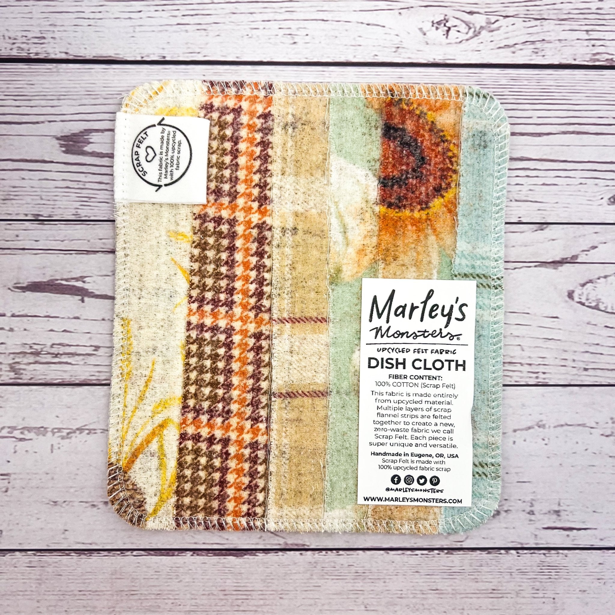 Scrap Felt Dish Cloth: Fall Prints - Marley's Monsters