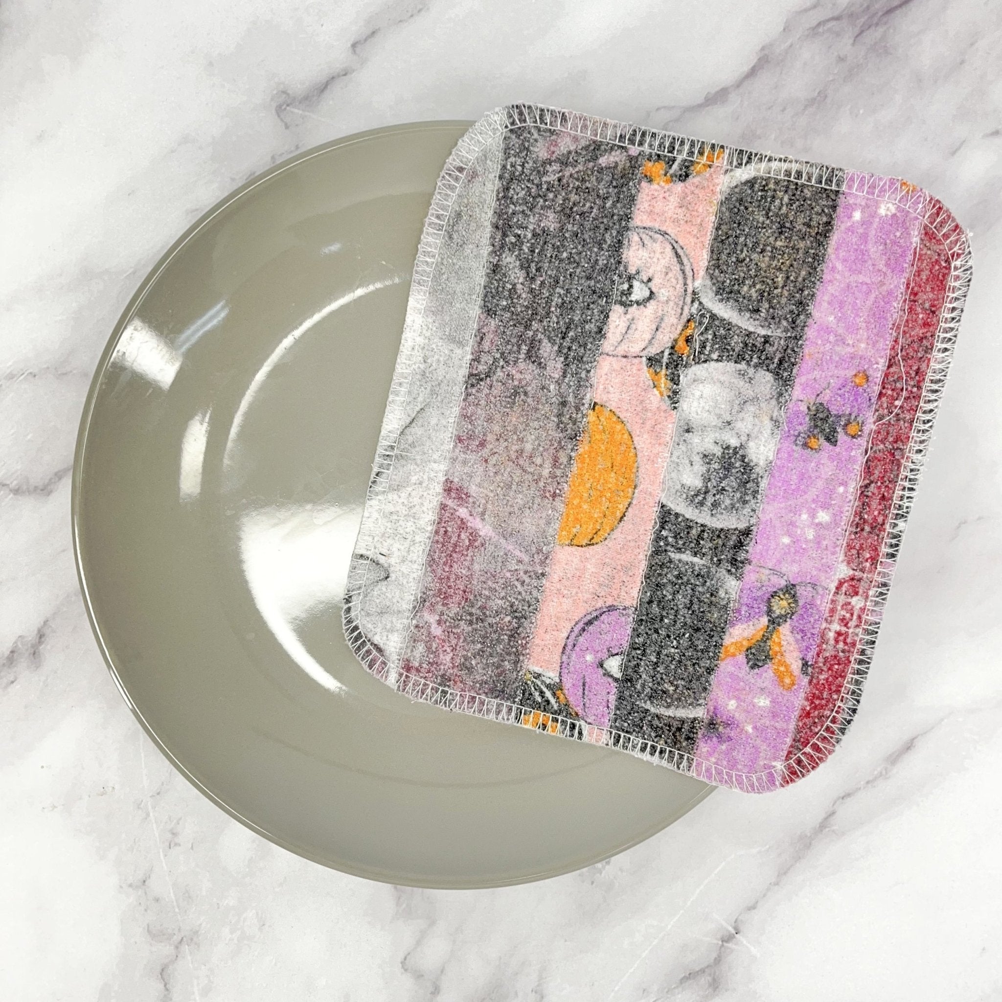 Scrap Felt Dish Cloth: Fall Prints - Marley&#39;s Monsters
