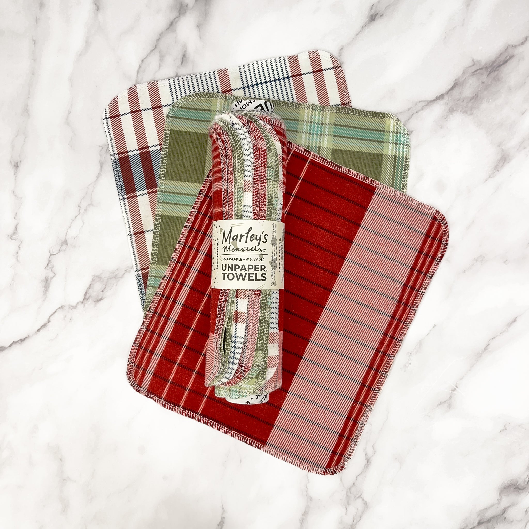 UNpaper® Towels: Holiday Plaids - Marley&#39;s Monsters