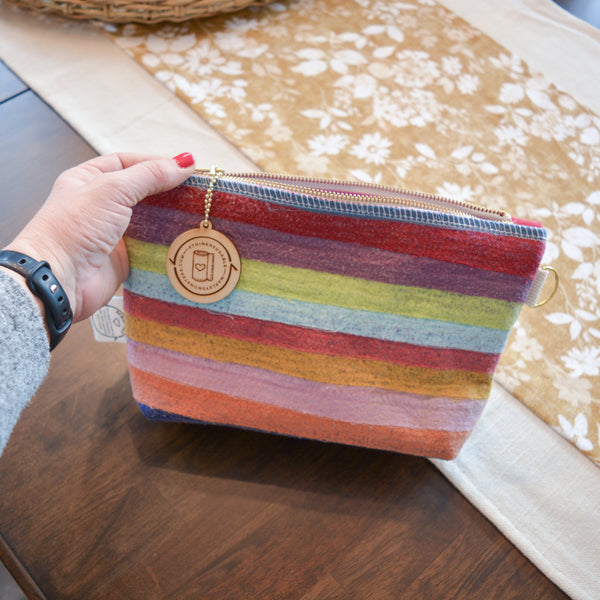 Marley Clutch: Earthy Rainbow Scrap Felt