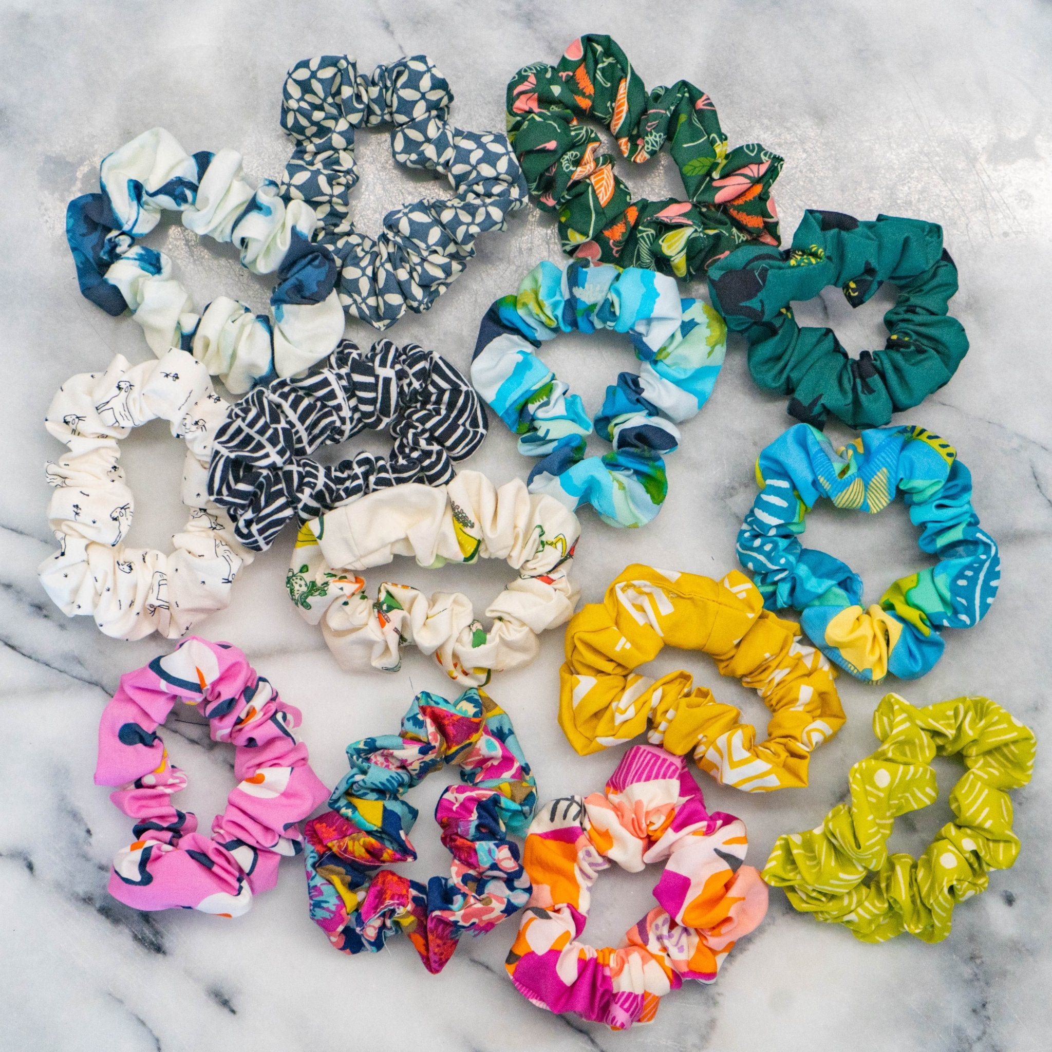 Upcycled Scrunchies: Designer Cotton - Marley's Monsters