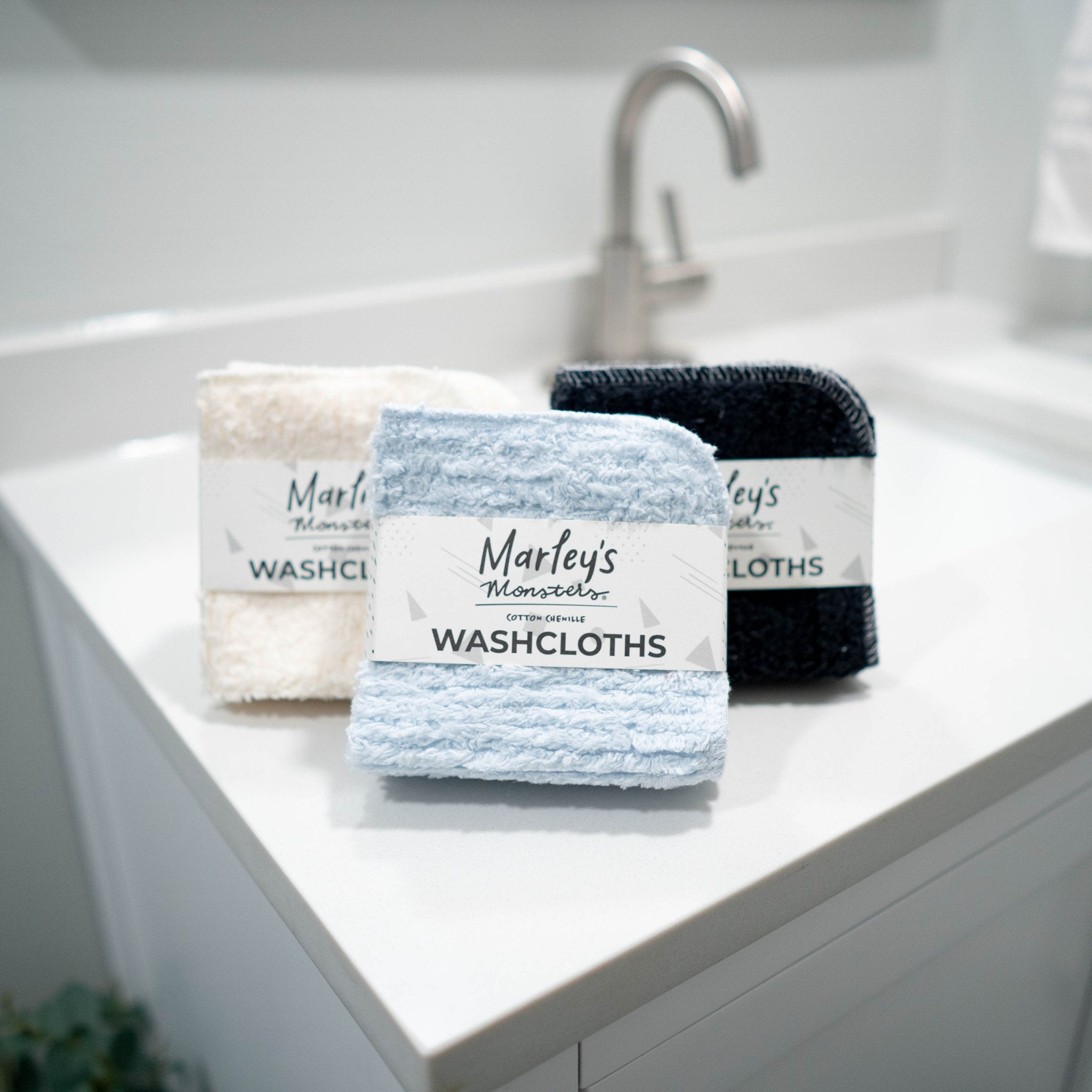Washcloths: Cotton Chenille - Marley&#39;s Monsters