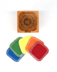 Wooden Facial Round Container with 20-Pack of Reusable Facial Rounds: Rainbow - Marley's Monsters