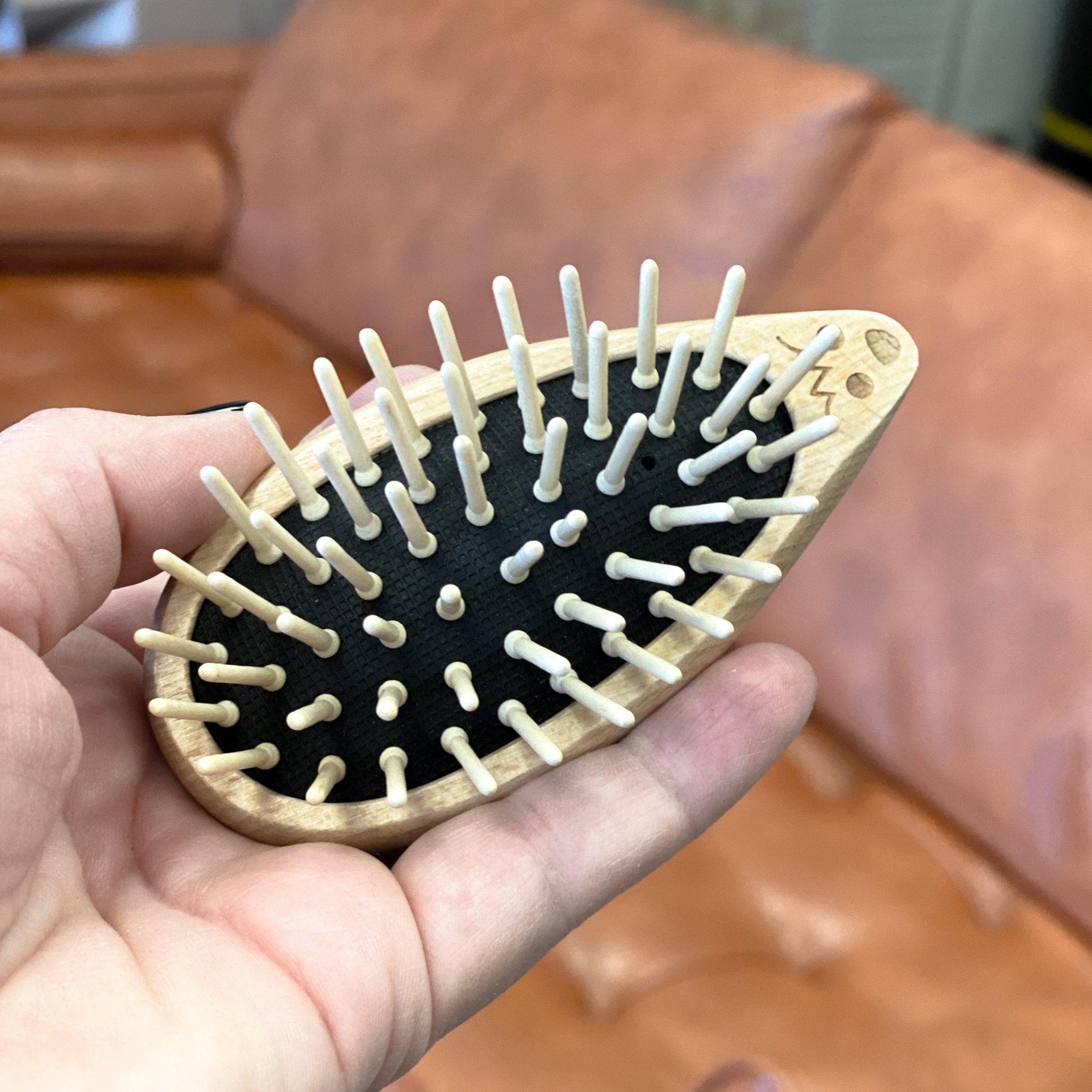 Wooden Travel Hairbrush: Small Hedgehog - Marley's Monsters