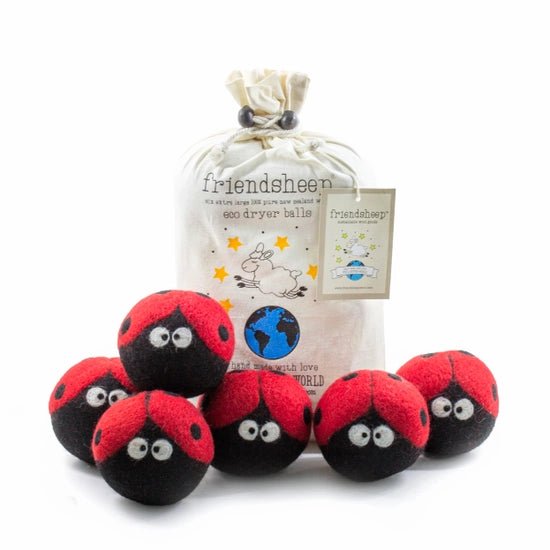 Wool Dryer Balls: Bugs Are Friends Set Of 6 - Marley&#39;s Monsters