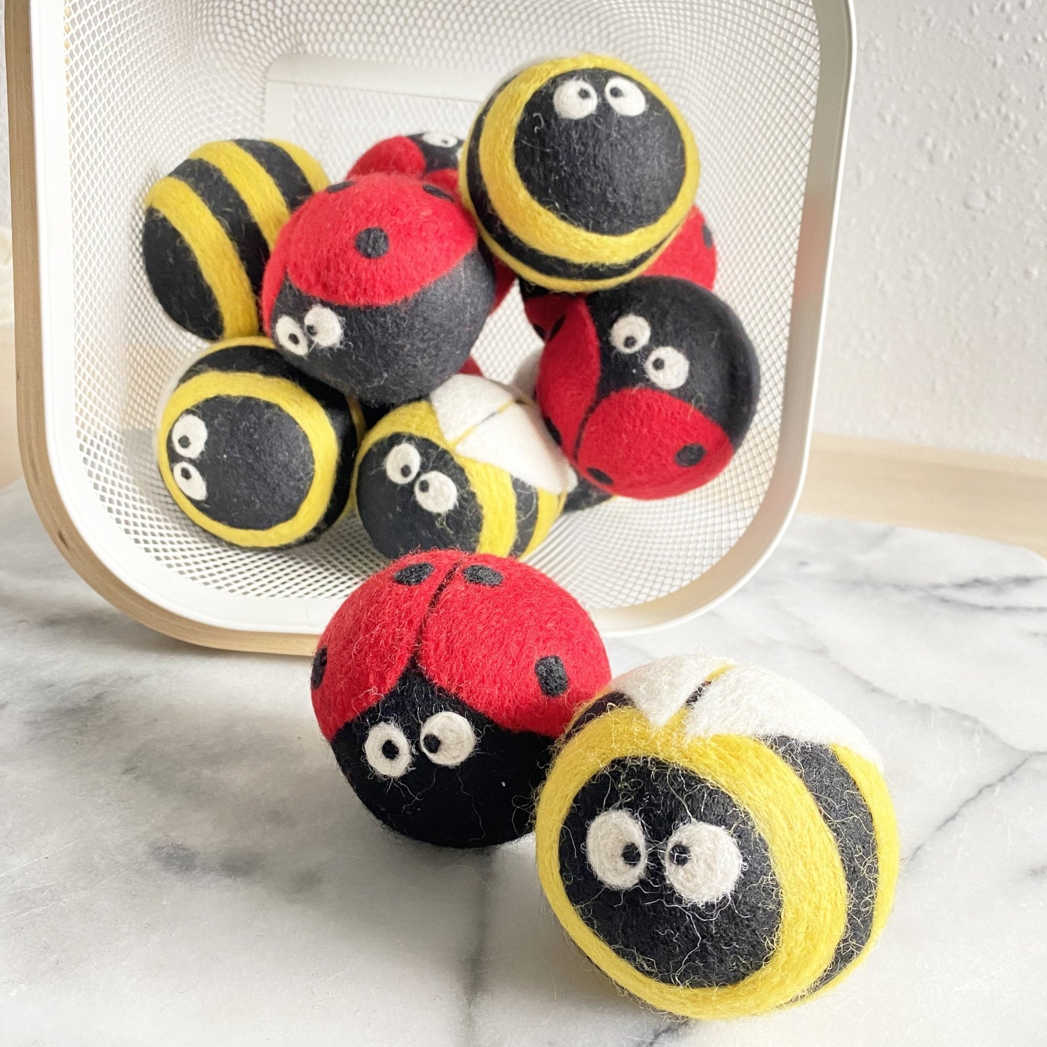 Wool Dryer Balls: Bugs Are Friends Set Of 6 - Marley&#39;s Monsters